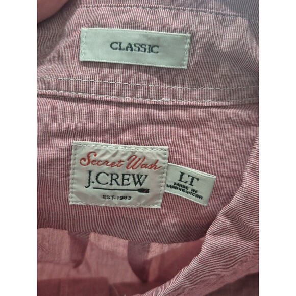 J Crew size LT Secret Wash Cotton Poplin Shirt Button Up Classic Men’s New - Picture 10 of 12